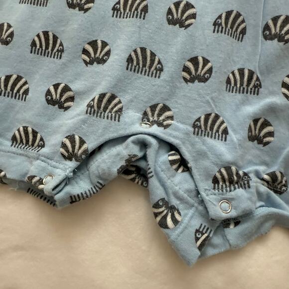 Kickee Pants Baby Romper 18-24M Blue Rolly Polly Print Bamboo Polo One-Piece - Picture 4 of 5